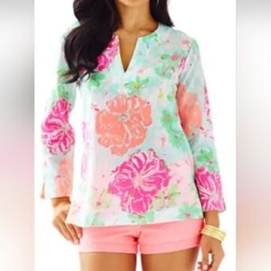 Lily Pulitzer Amelia Island Tunic Poolside Blue Beach Walk